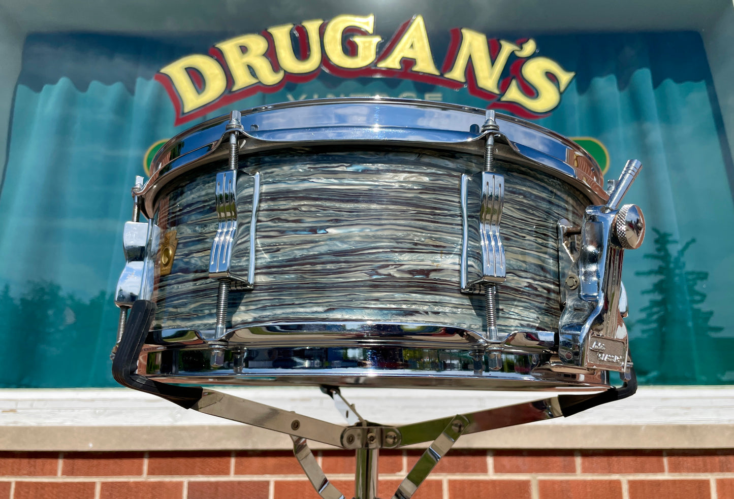 1968 Ludwig 5x14 Super Classic Snare Drum Oyster Blue Pearl