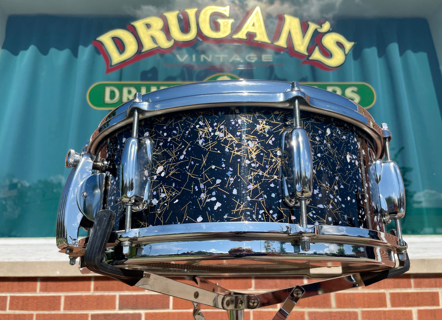 1956-59 Slingerland 5.5x14 Super Gene Krupa Radio King Snare Drum Capri Pearl