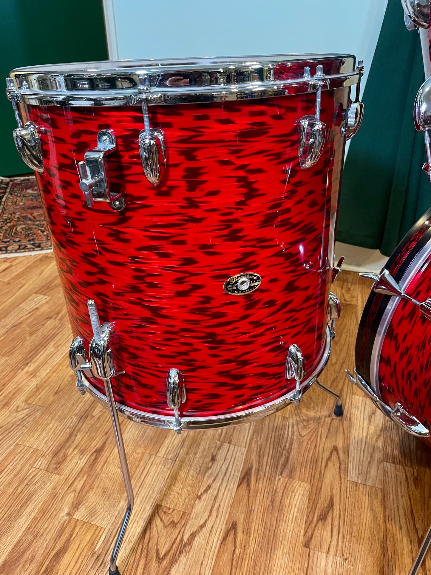 1960s Slingerland Red Tiger Drum Set 20/12/13/16