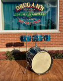1958 Slingerland Radio King Little Pro Outfit No. 4N Drum Set Aqua Blue Sparkle