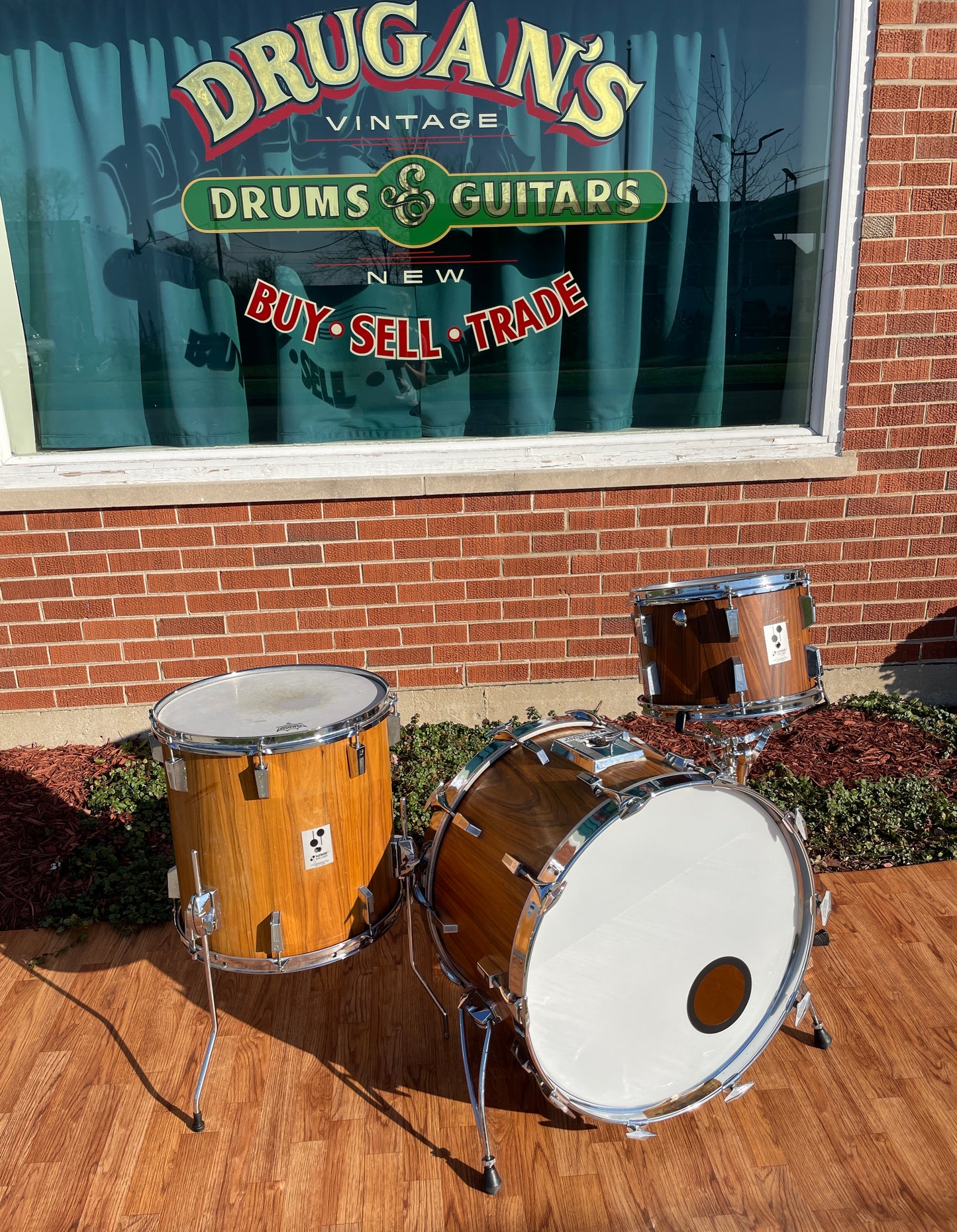 1980s Sonor Phonic Drum Set Rosewood 22/13/16