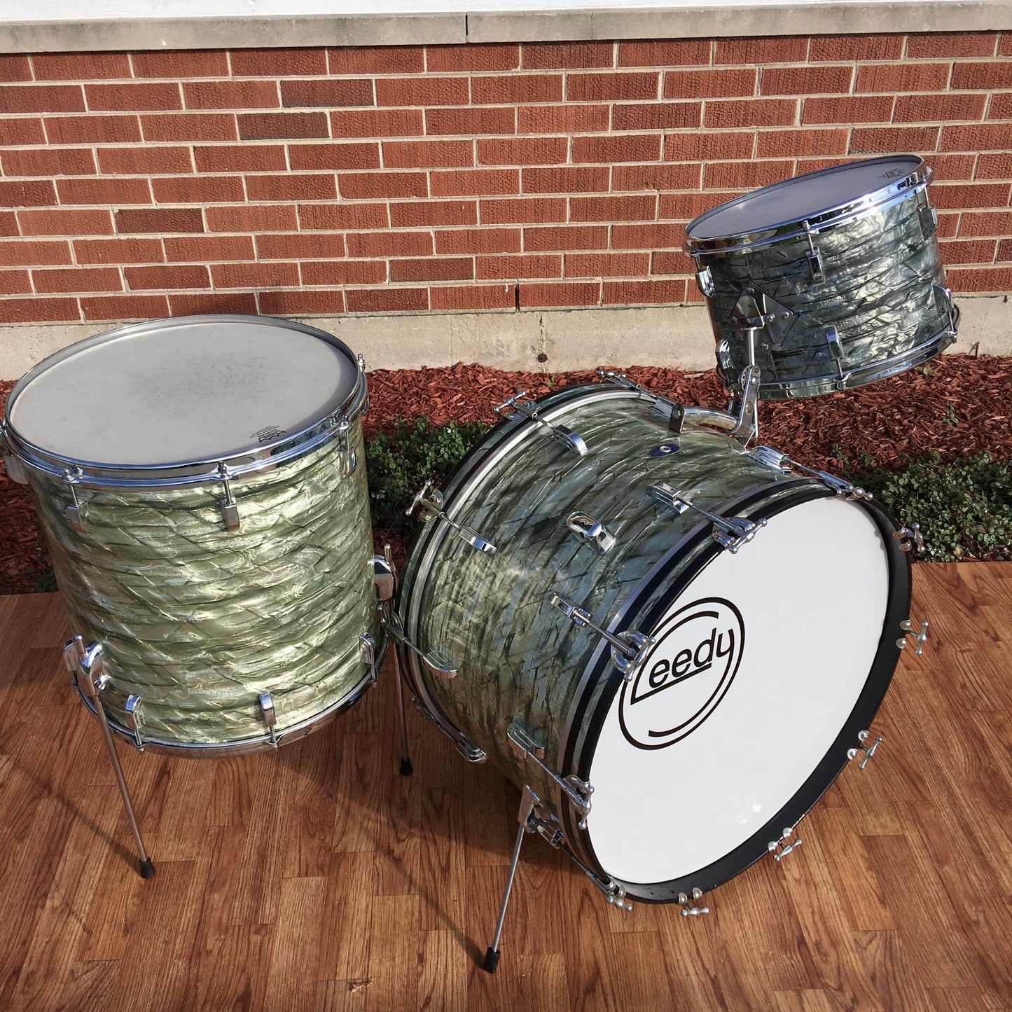 1960s Leedy Shelly Manne 22/13/16 Light (Sky) Blue Pearl Drum Set