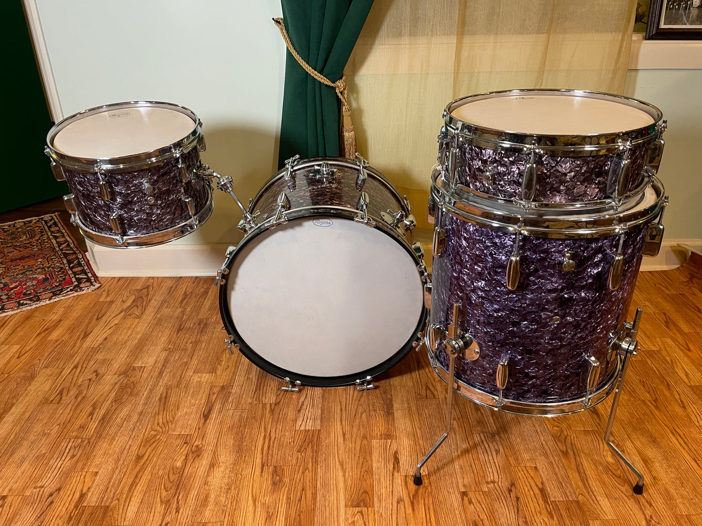 1959 Rogers Holiday Drum Set Purple Diamond Pearl 20/12/16/5x14