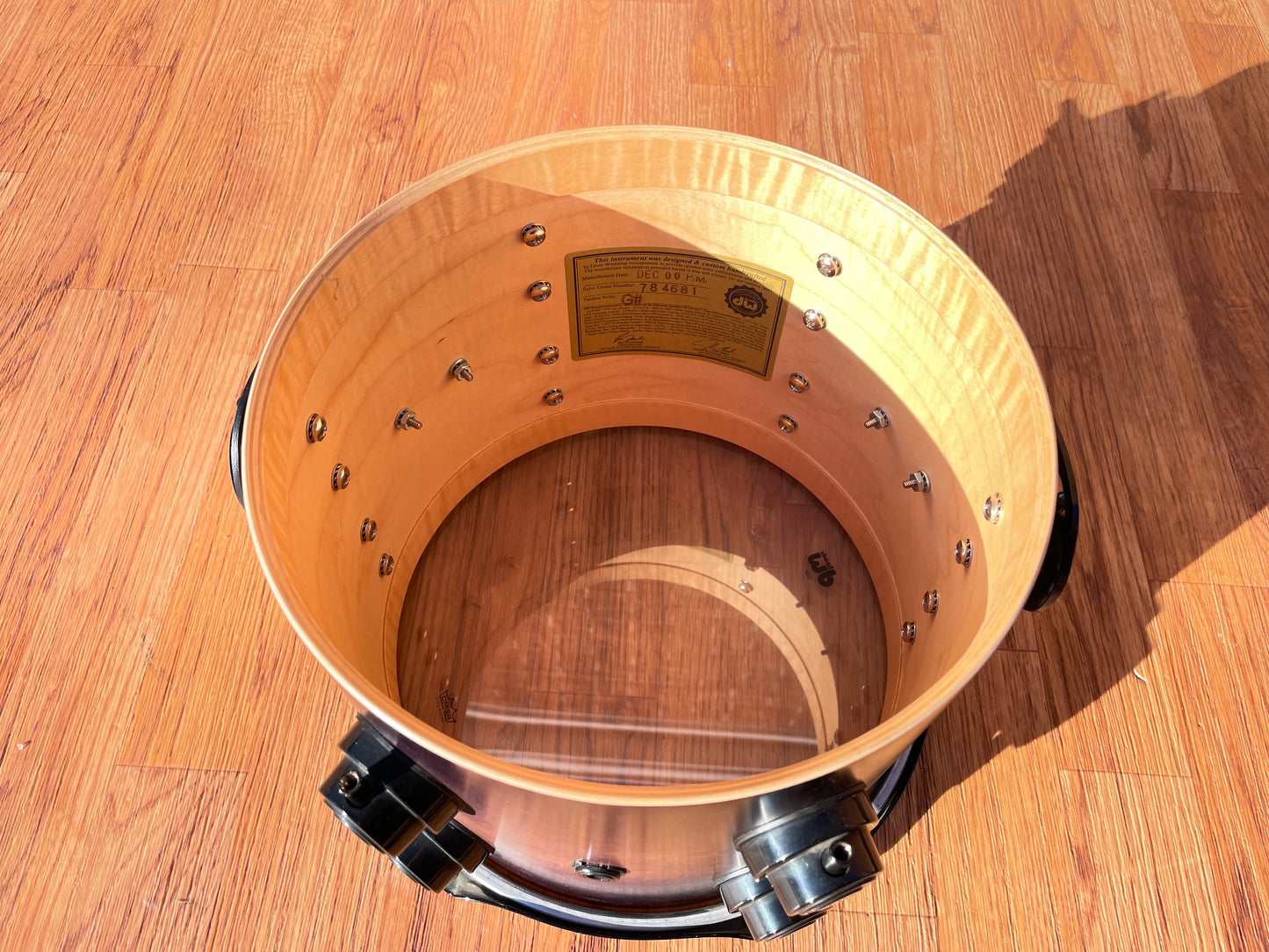 DW 8x10 Tom Drum Collector's Series Single Tobacco Burst Drum Workshop