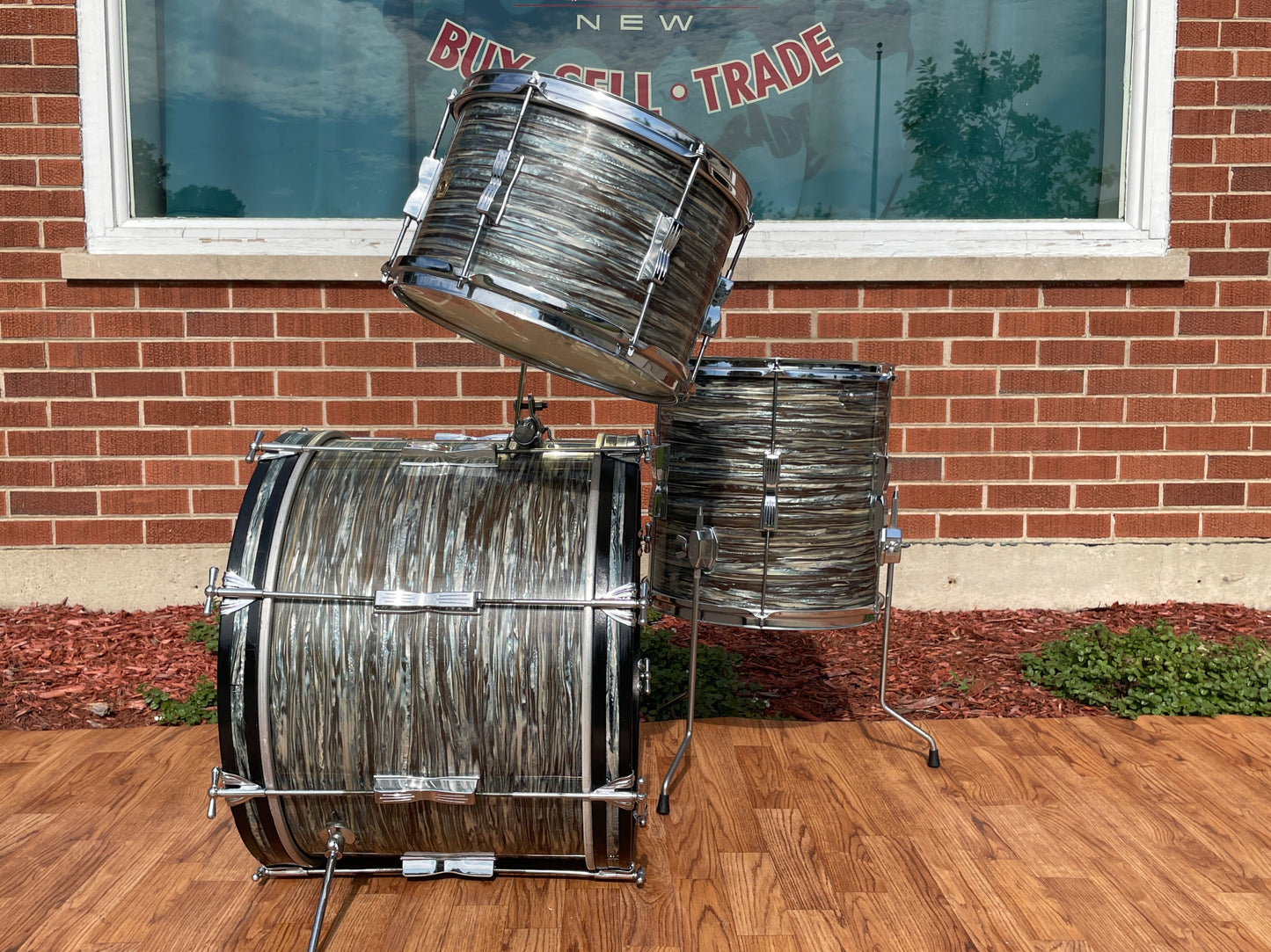 1965 Ludwig Club Date Drum Set Oyster Blue Pearl 20/12/14