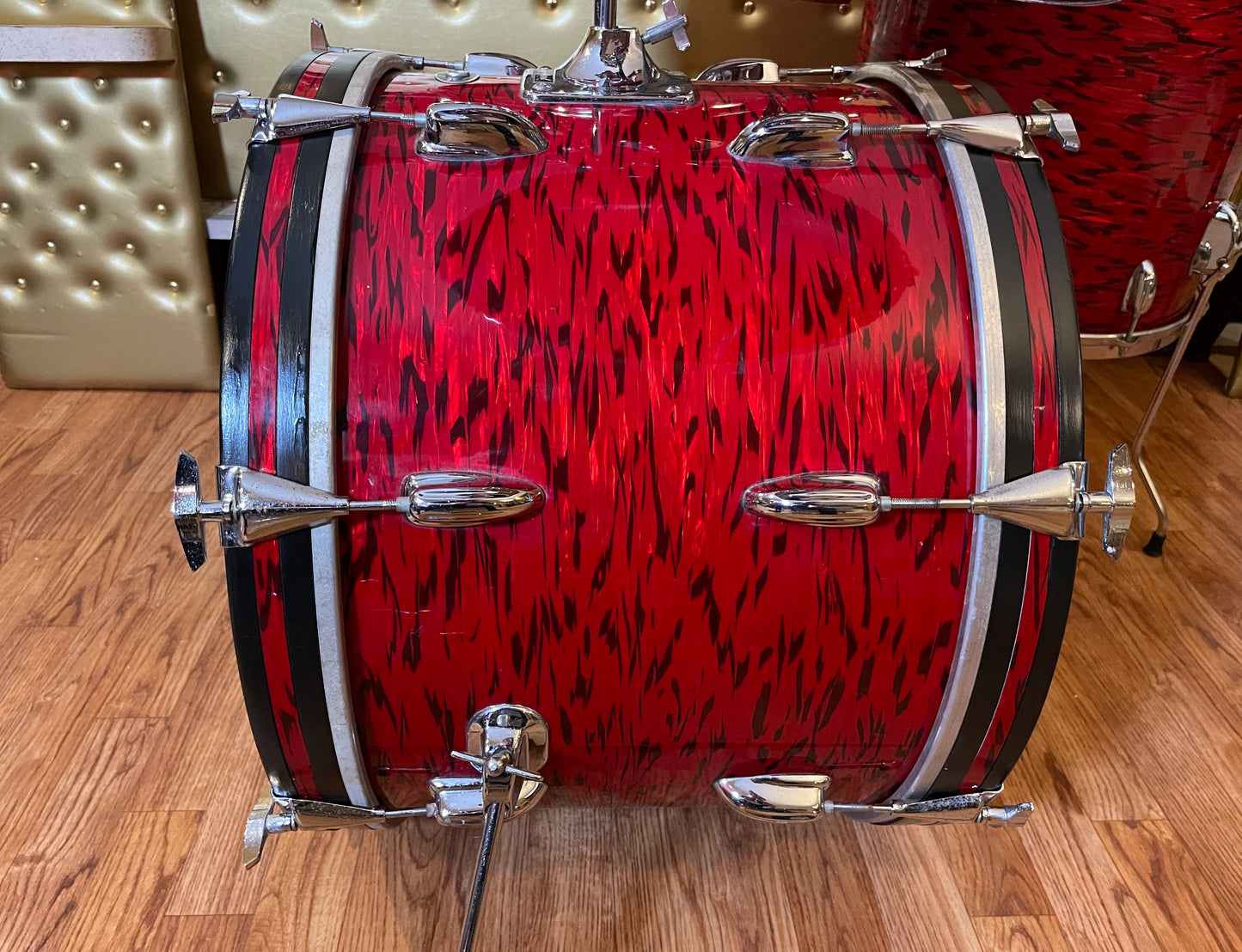 1970s Slingerland Red Tiger Drum Set 20/12/13/16