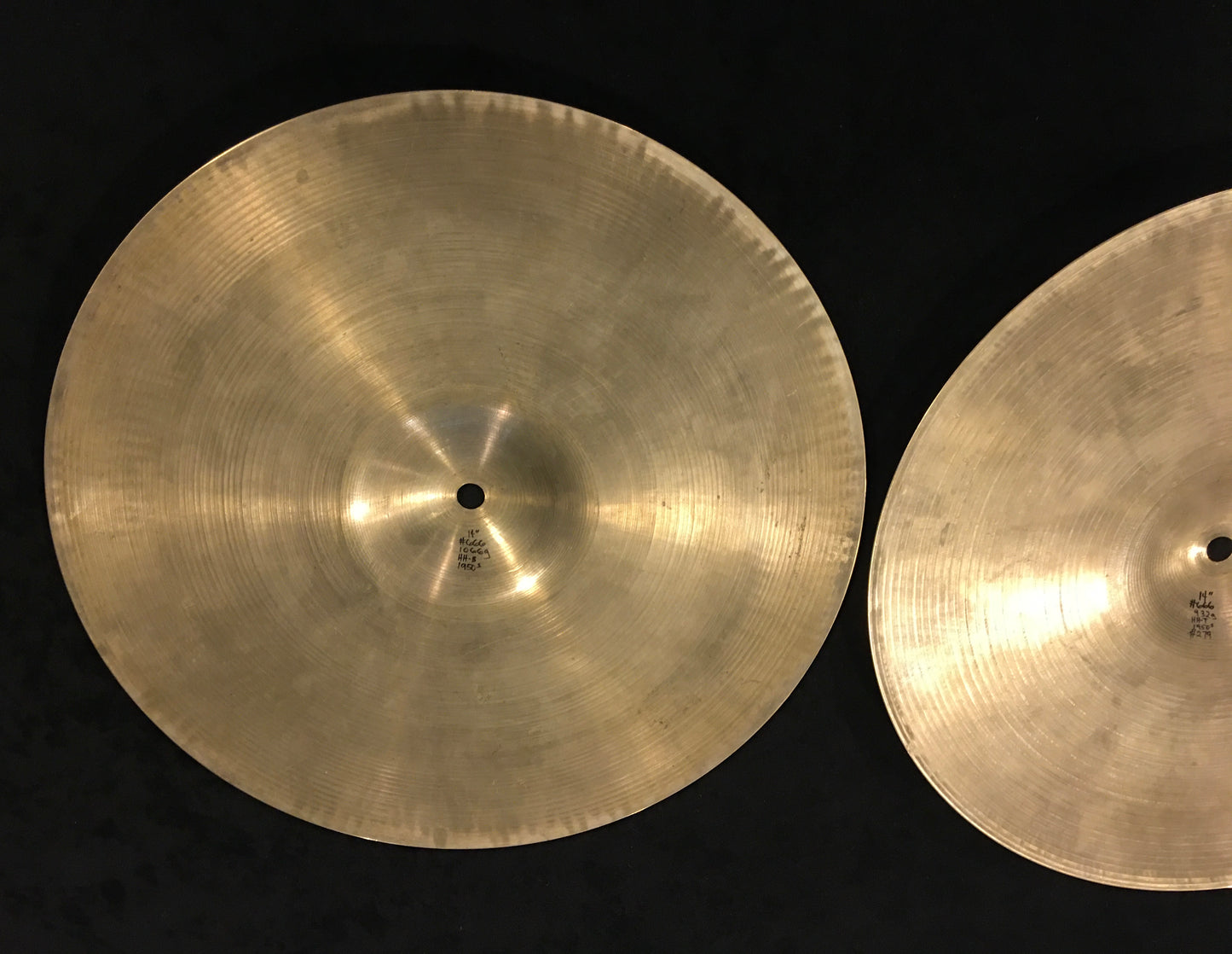 14" Zildjian A 1970s Hi-Hat Cymbal Set 932g/1066g #666 *Sound File*