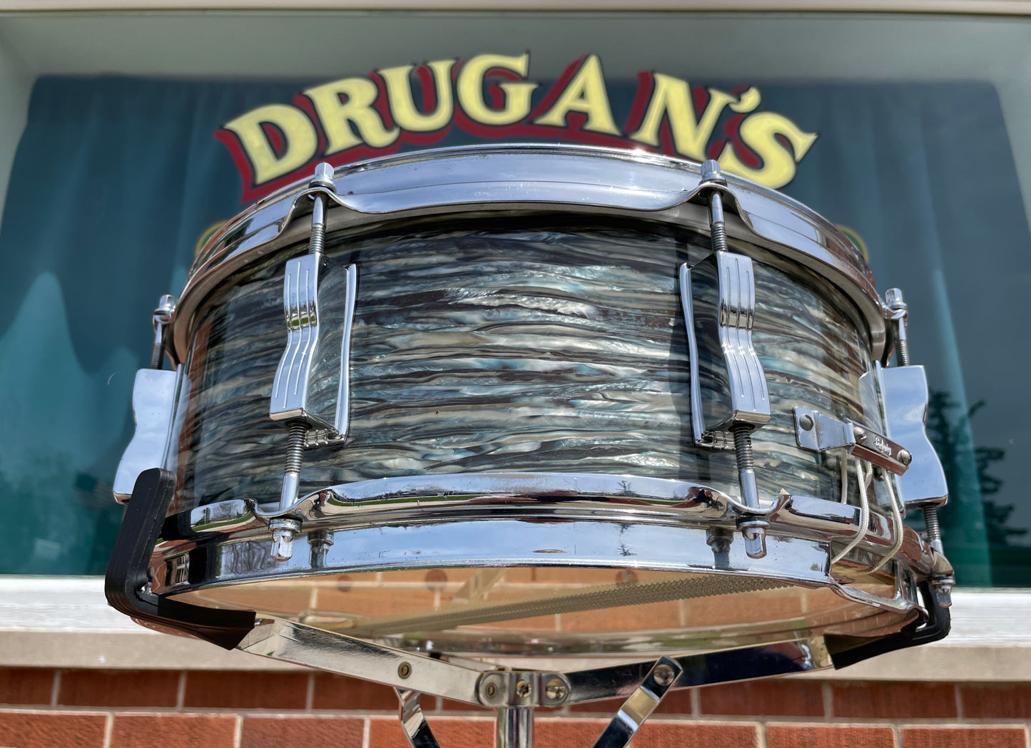 1965 Ludwig 5x14 Jazz Festival Snare Drum Oyster Blue Pearl COB