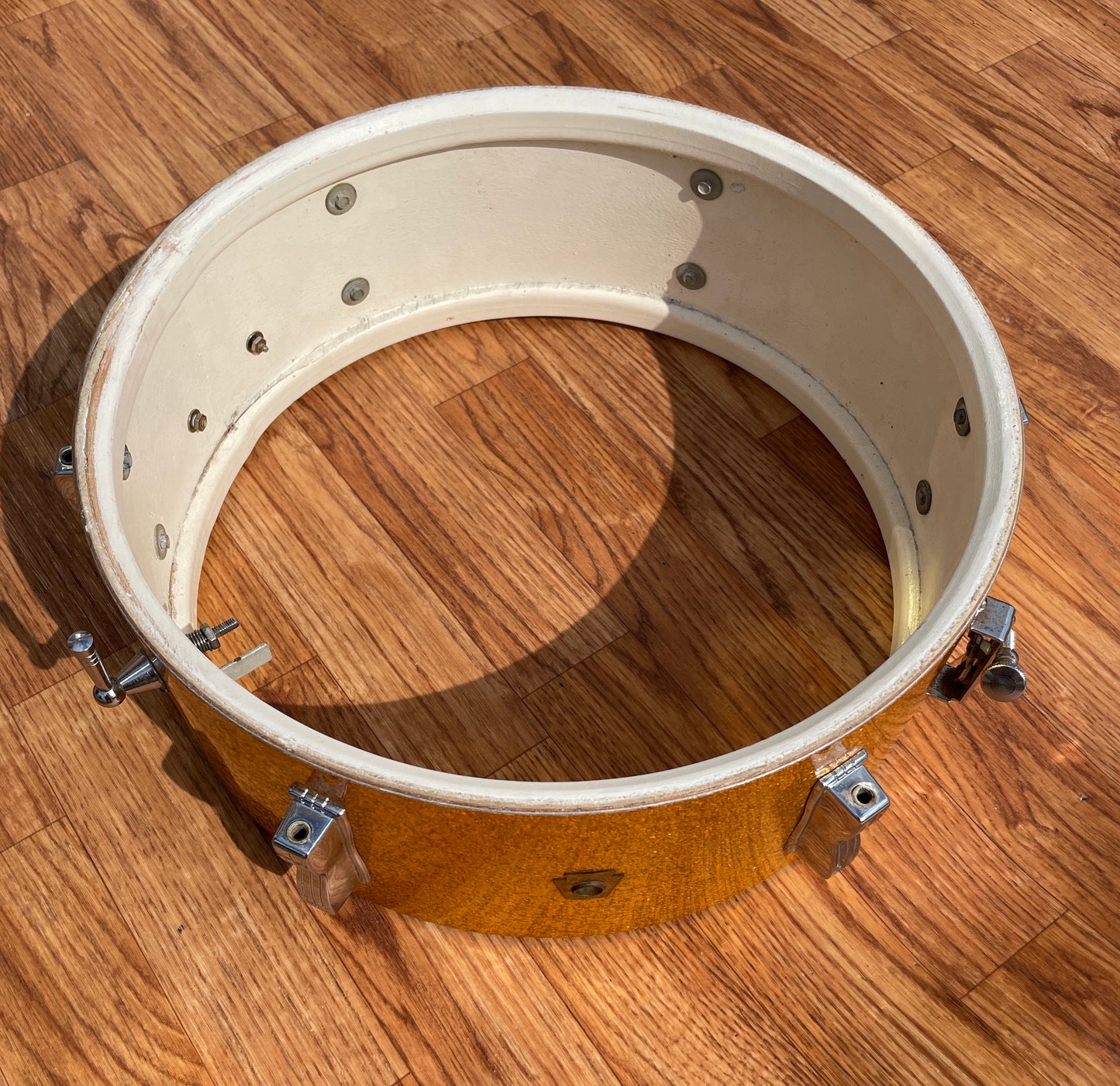 Early 1960s Ludwig 5x14 Pioneer Snare Drum Gold Sparkle Pre-Serial COB