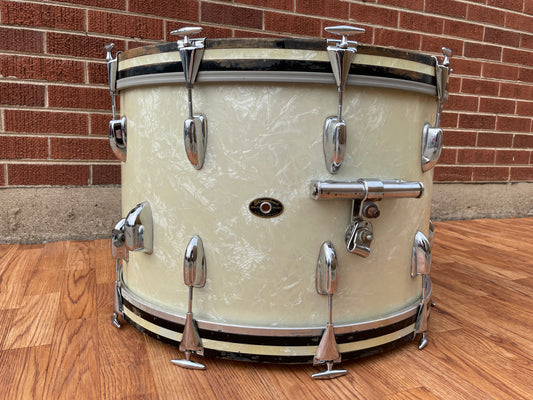 1960s Slingerland 14x22 Bass Drum White Marine Pearl