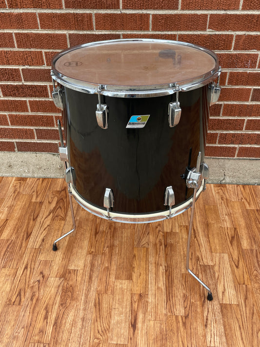 1970s Ludwig 16x18 Floor Tom Drum Black Cortex 6-Ply