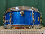 1960s Ludwig 5x14 Jazz Festival Snare Drum Blue Sparkle