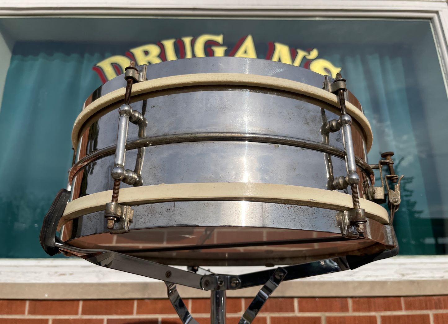 1920s-30s Leedy C.G. Conn "Regular" 5x14 Tube Lug NOB Snare Drum