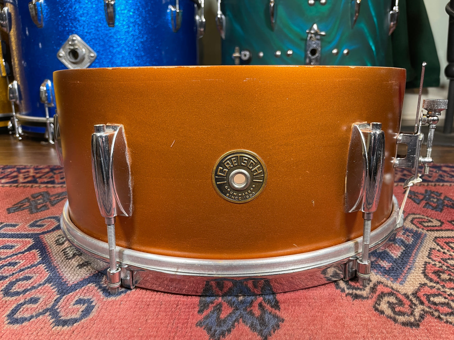 1950s Gretsch 5.5x14 No. X4104 Dixieland Snare Drum Copper Mist Lacquer *Video Demo*