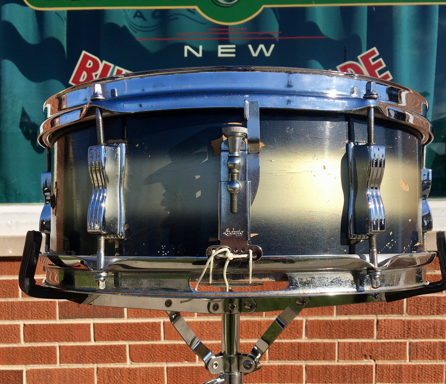 1965 Ludwig 5x14 Pioneer Snare Drum Blue / Silver Duco