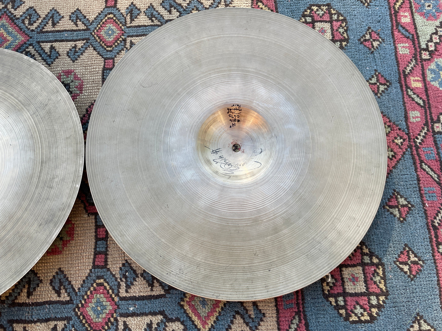 14" Zildjian A 1940s Pre-Trans (2nd) Stamp / 1st Stamp Hi-Hat Cymbals 576g/667g #816 *Video Demo*