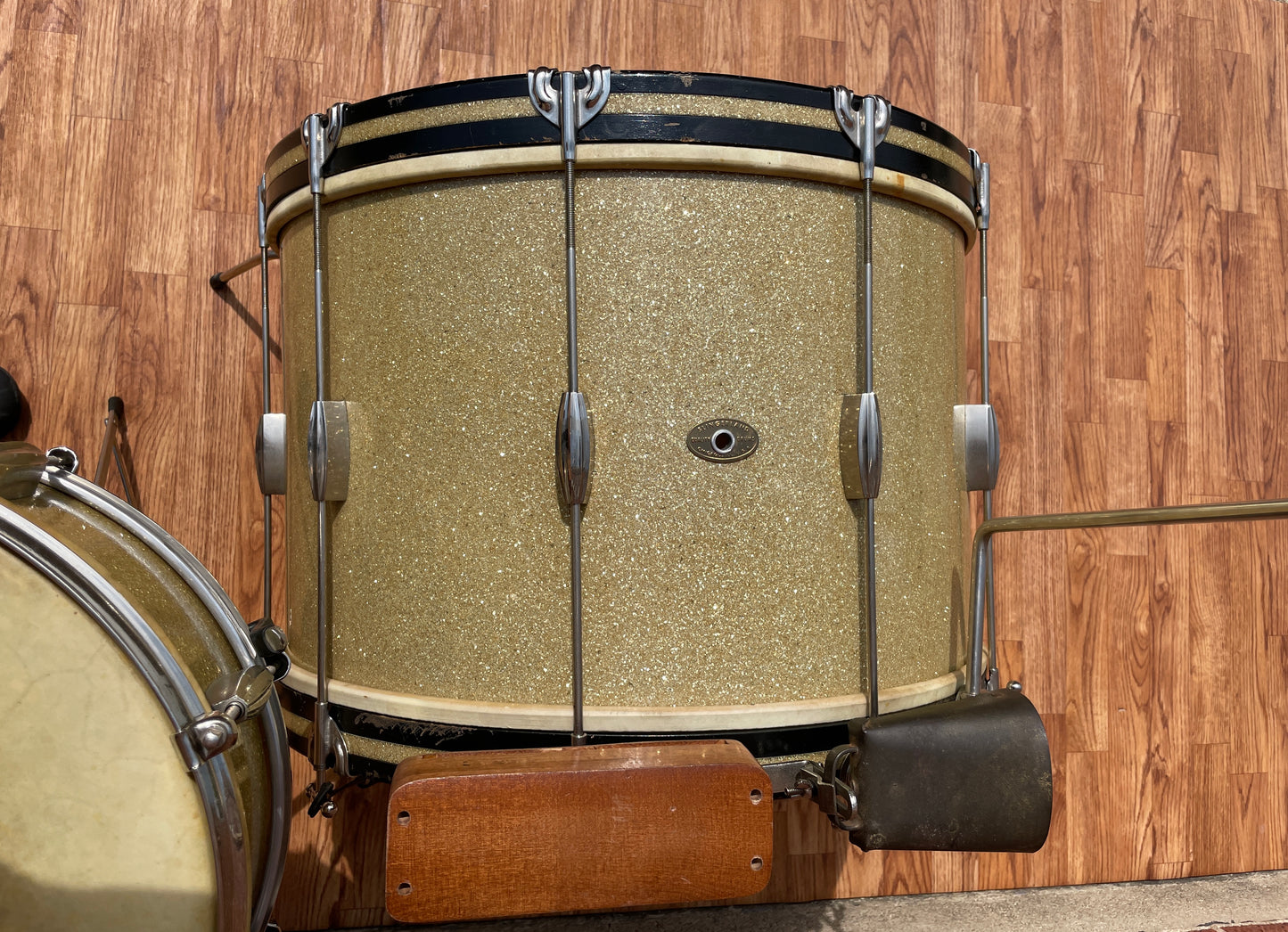1950s Slingerland Ensemble 3-N Radio King Jam Session Outfit 2pc. Silver Sparkle Drum Set