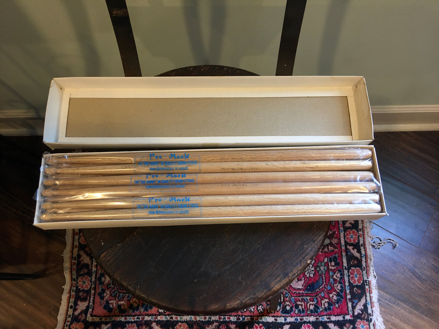 1960s NOS Pro-Mark Model JH Drumsticks Wood Tip 6 Pairs w/ Box Made In Japan