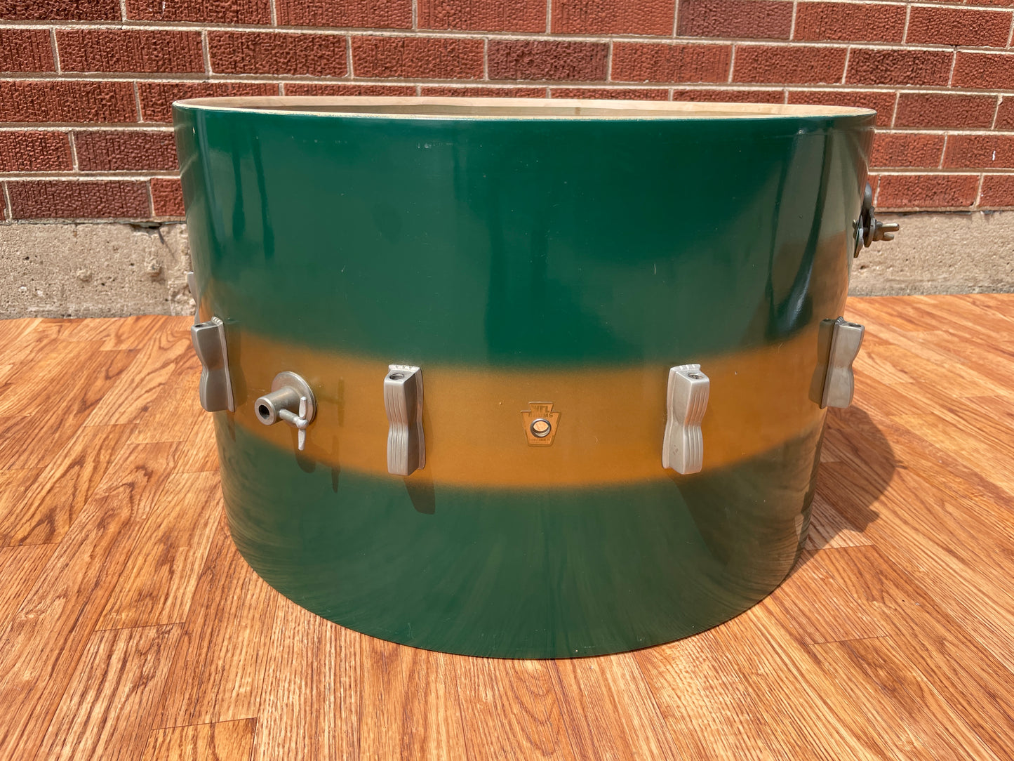 1957 WFL Ludwig Drum Set Green & Gold Duco 5.5x14 Jazz Fest Snare 14x22 Bass Drum