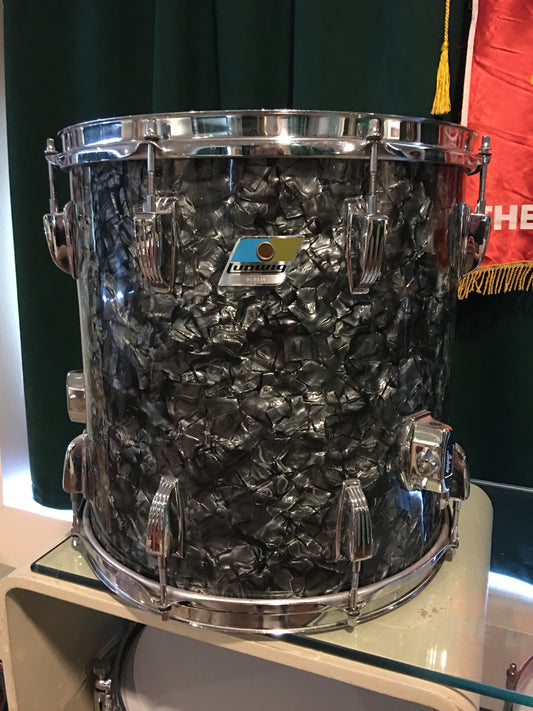 1971 Ludwig 14x14 Floor Tom drum - Black Diamond Pearl