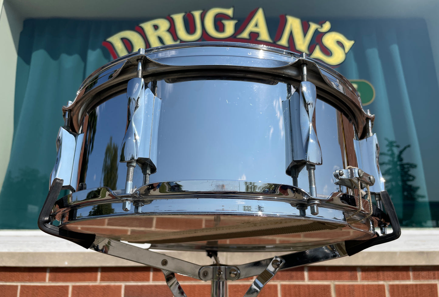 Vintage Premier 5.5x14 Model 1005 Snare Drum Chrome Over Steel Made in England