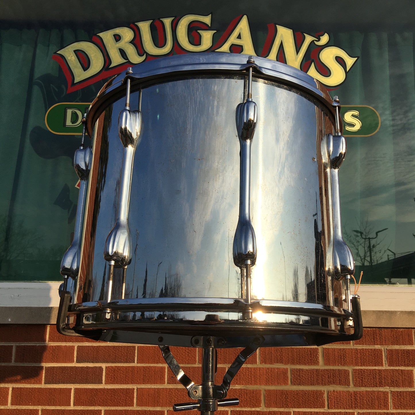 Slingerland 12x15 3-Ply Marching Snare Drum Chrome Over Wood Zoomatic