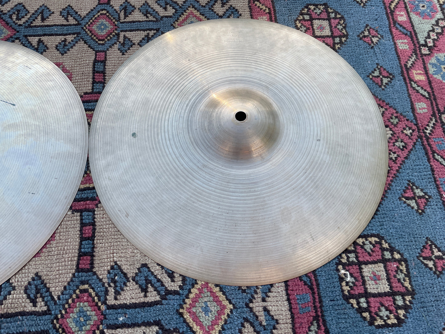14" Zildjian A 1957-59 Small Stamp Hi-Hat Cymbal Pair 740g/806g #805