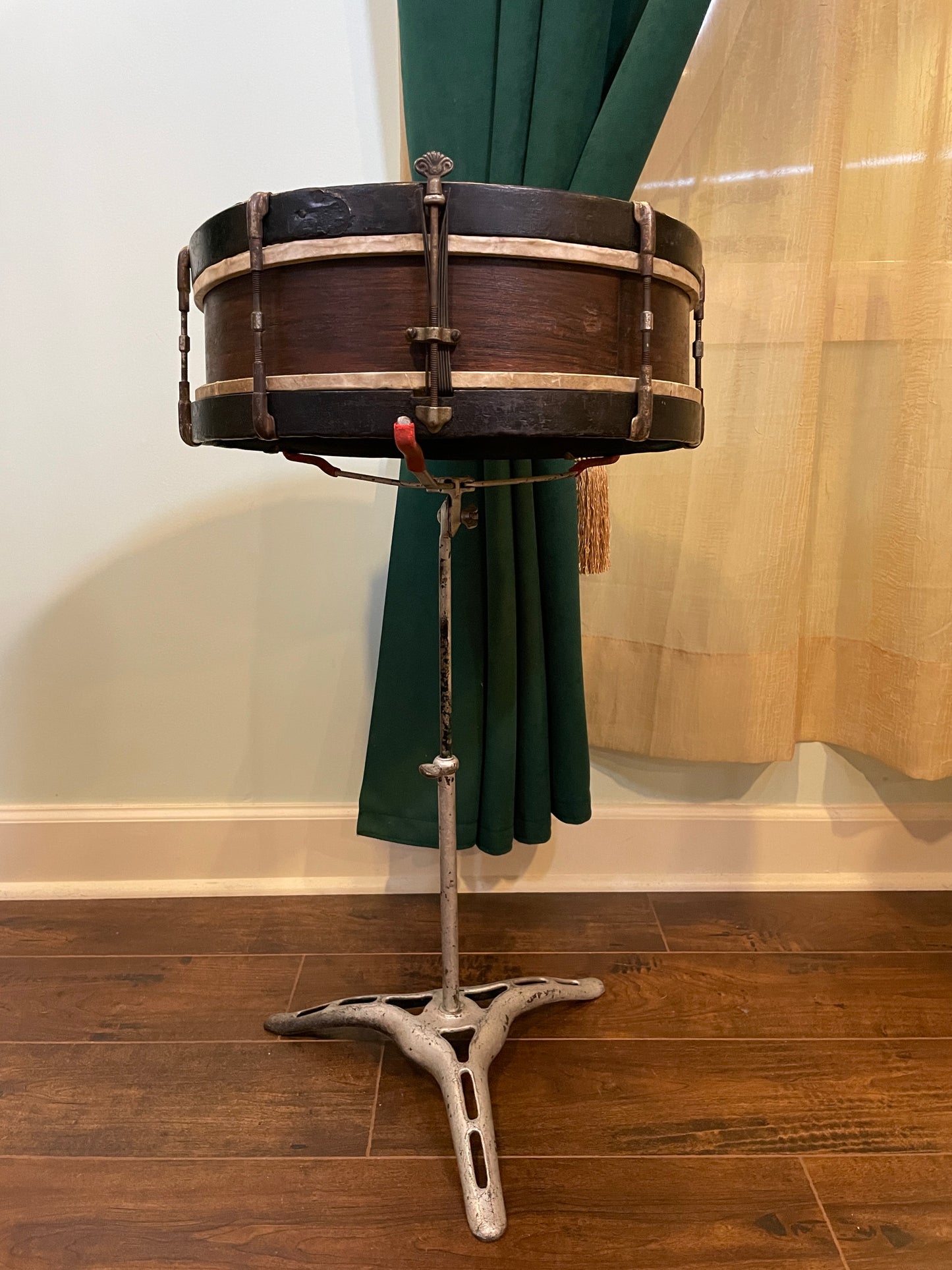 Vintage Early 1900s Antique Harmony Drum 4x15 Snare Drum Tonk Bros. Co. Chicago, ILL.