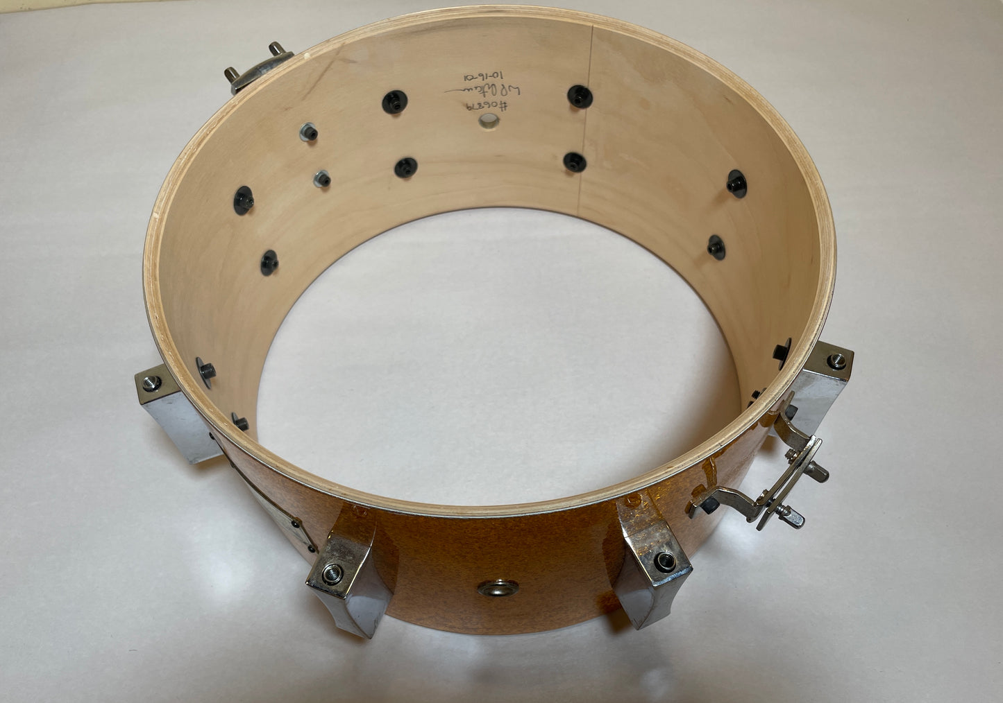 2001 Pork Pie 6x12 USA Custom Maple Snare Drum Gold Sparkle