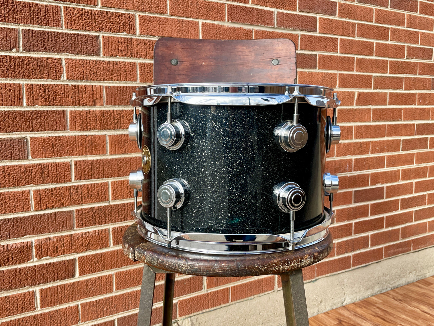 DW Jazz Series 8x12 Tom Drum Single Black Ice Sparkle Drum Workshop