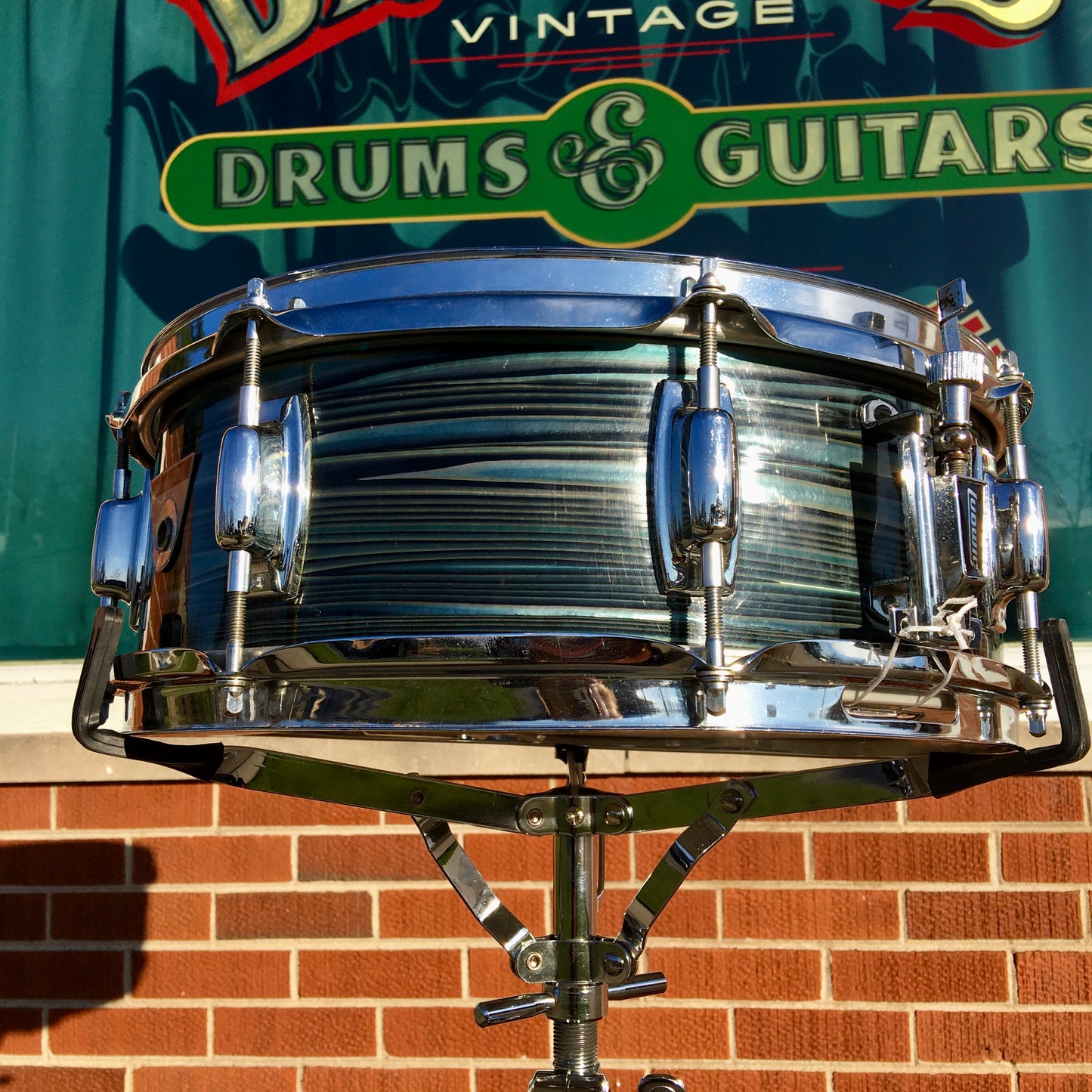 Vintage Ludwig Standard 5x14 Snare Drum Blue Strata