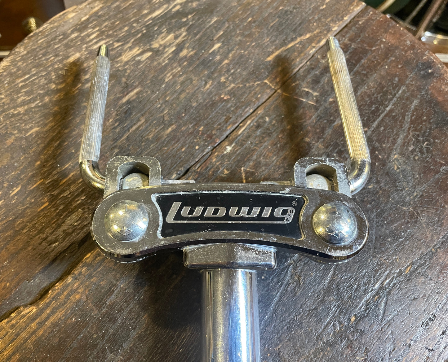 1970s Ludwig No. 781-2 Short Double Tom Post Holder Hollywood Big Beat