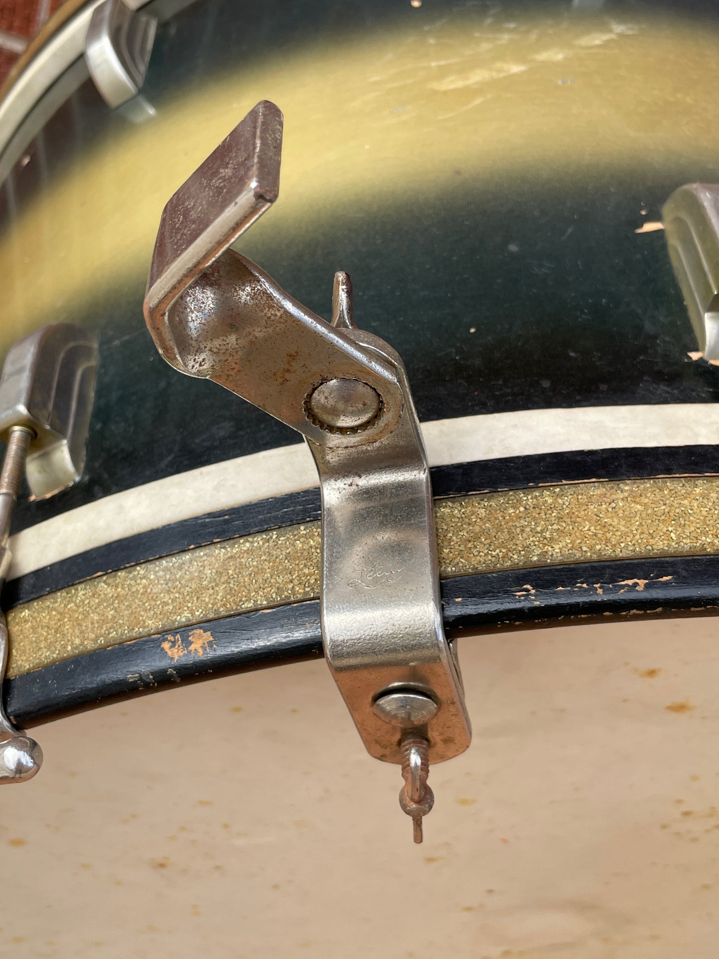 1948 Leedy Broadway Swingster Outfit Tom & Bass Drum Blue / Silver Duco 14x24/9x13