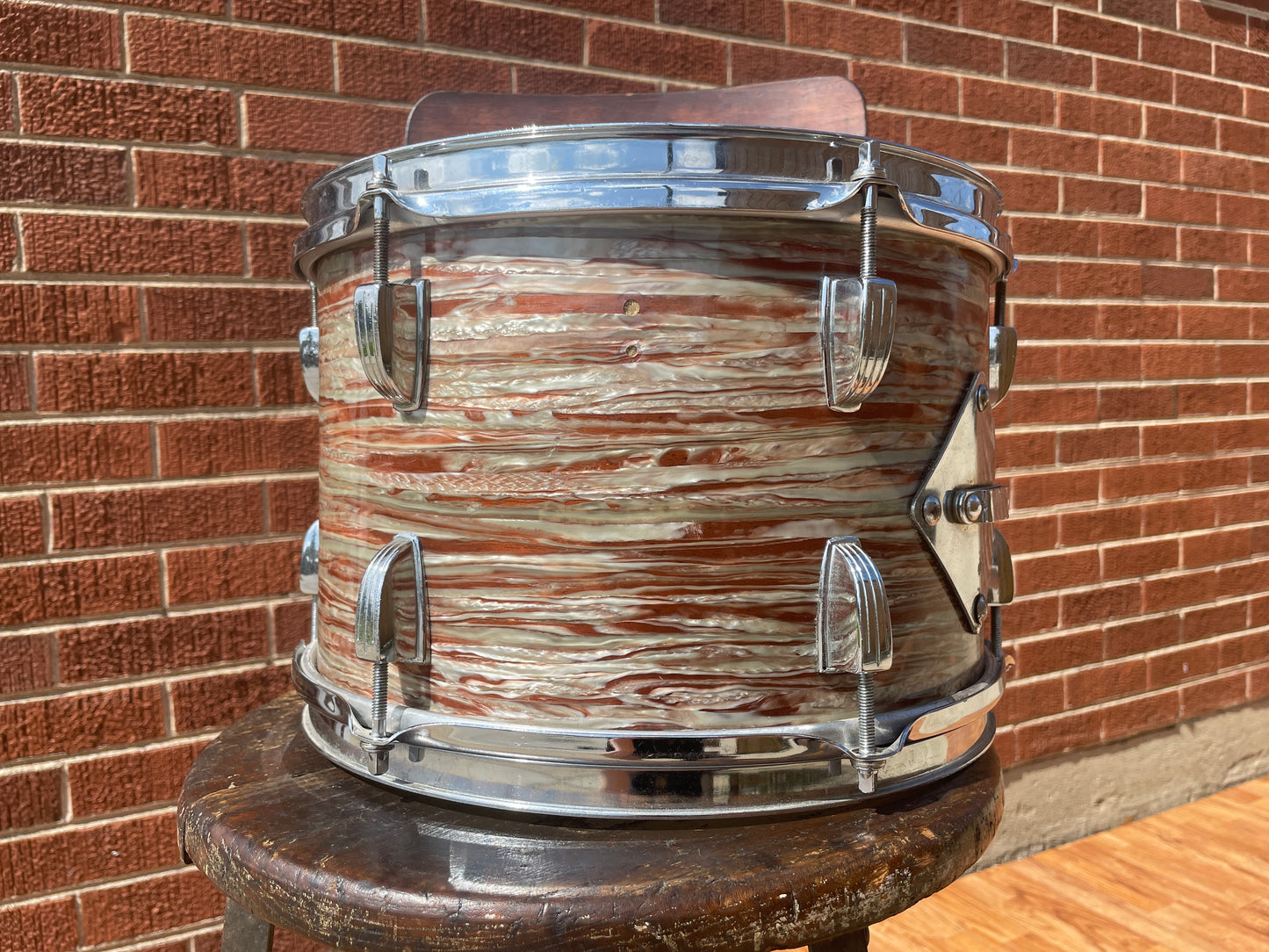 Early 1960s Ludwig 8x12 Tom Drum Oyster Pink Pearl Pre-Serial #