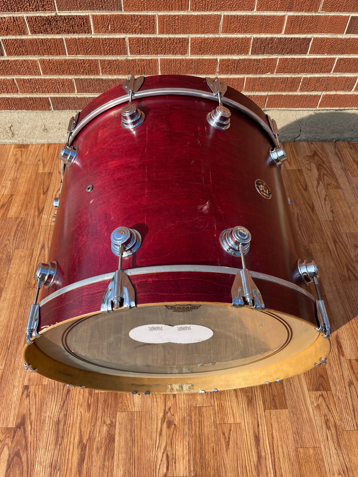DW 18x22 Bass Drum Single Cherry Satin Oil Drum Workshop