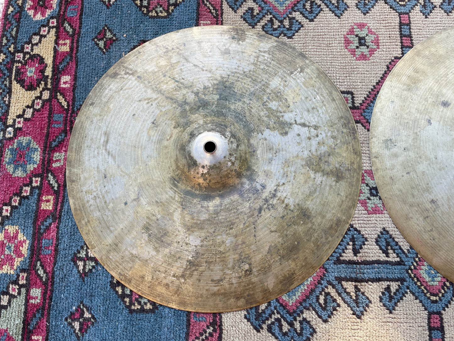 14" Zildjian A 1957-59 Small Stamp Hi-Hat Cymbal Pair 774g/788g #806