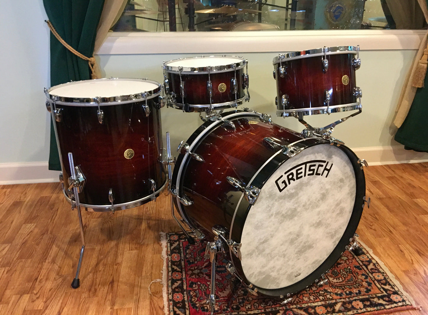 Gretsch Broadkaster 4pc Drum Set Chestnut Duco 22/13/16/6.5x14 Snare