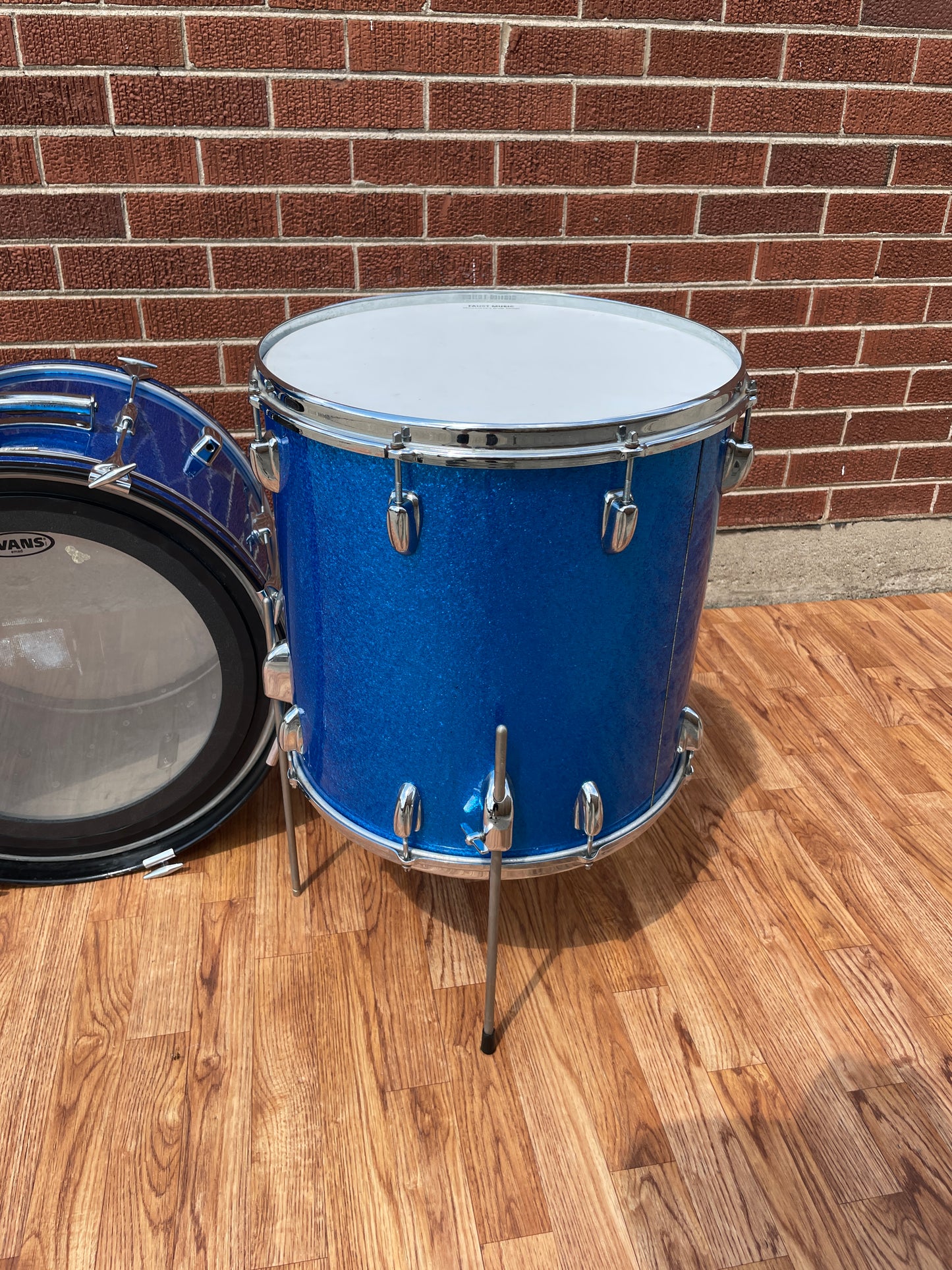 1960s Slingerland Stage Band Drum Set Blue Sparkle Rewrap 20/12/16