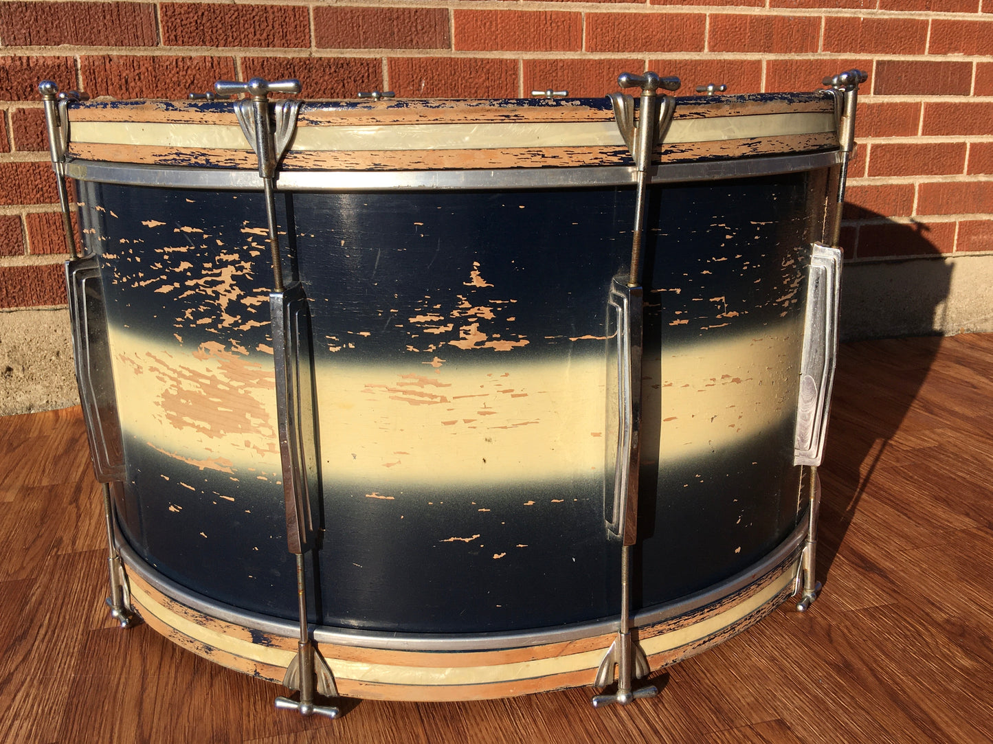 1960s Ludwig 14x28 Bass Drum Blue/Silver Duco