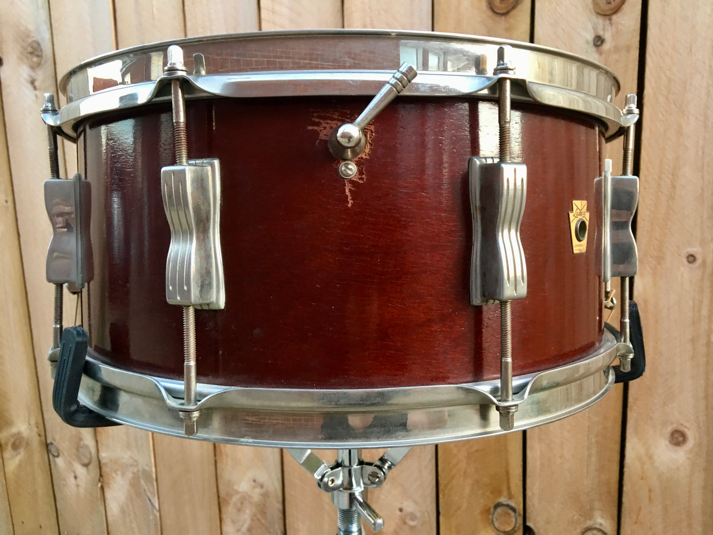 1963 Ludwig 6.5x14 Auditorium Snare Drum Mahogany W/ COB Hoops