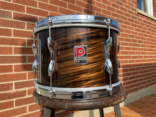 1960s Premier 8x12 Tom Drum Mahogany Duroplastic Root Beer Swirl Ringo Rootbeer