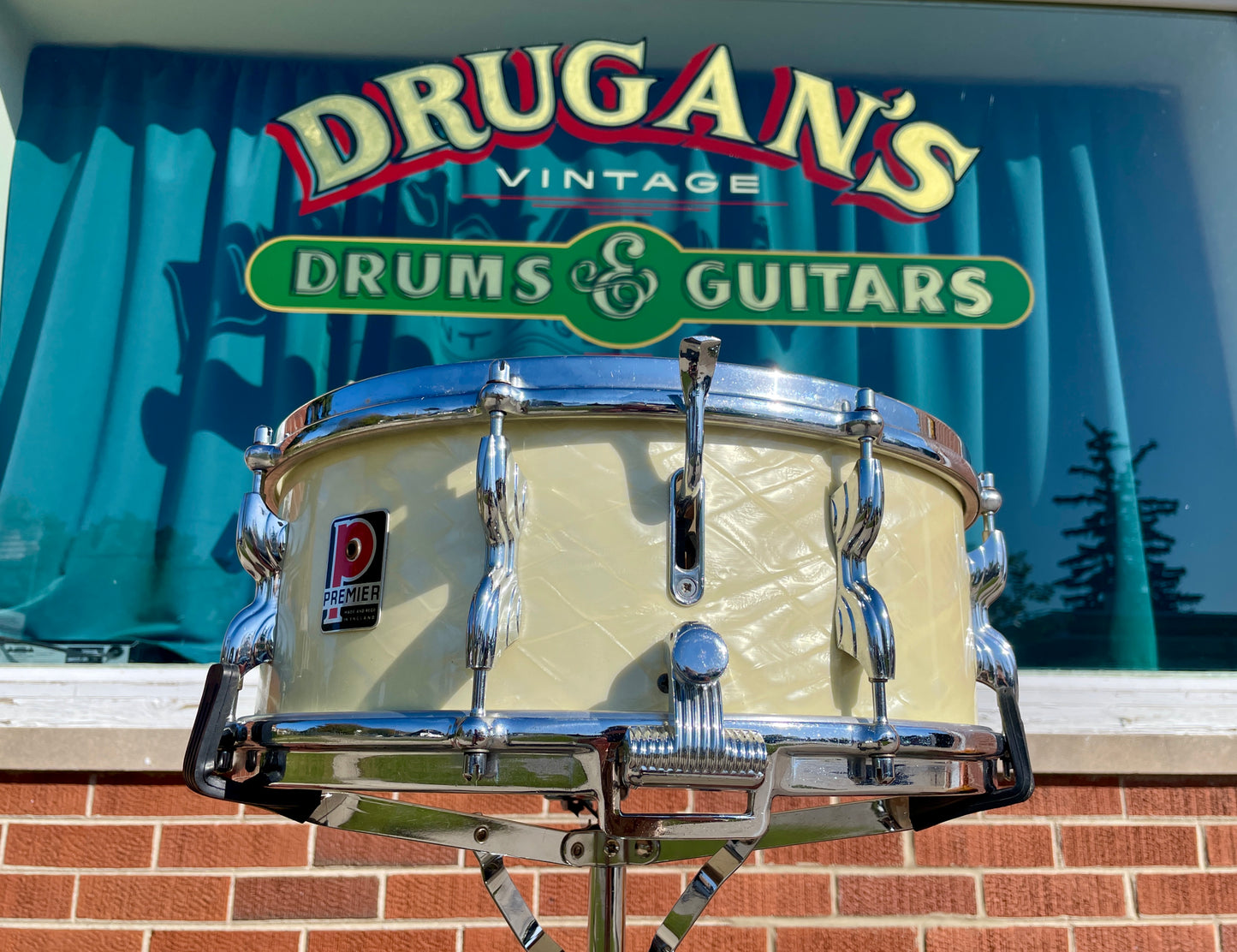 1950s Premier 5.5x14 Super Ace Snare Drum White Marine Pearl