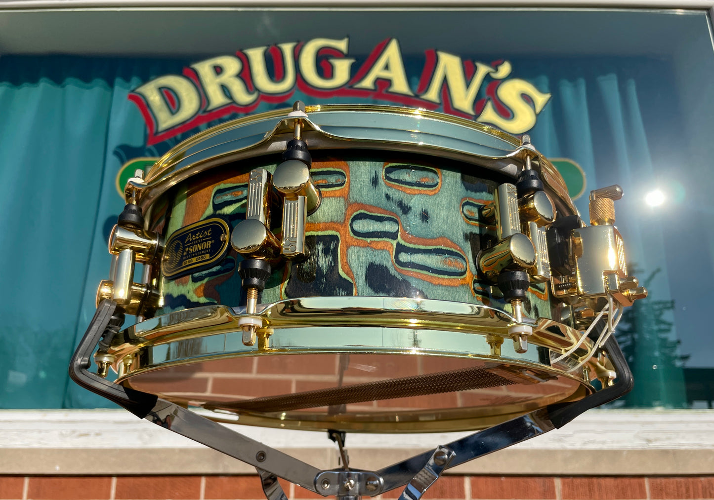 Sonor Artist Series 5x13 Snare Drum Earth Finish w/ Gold Hardware Jojo Mayer 27-Ply Beech Shell