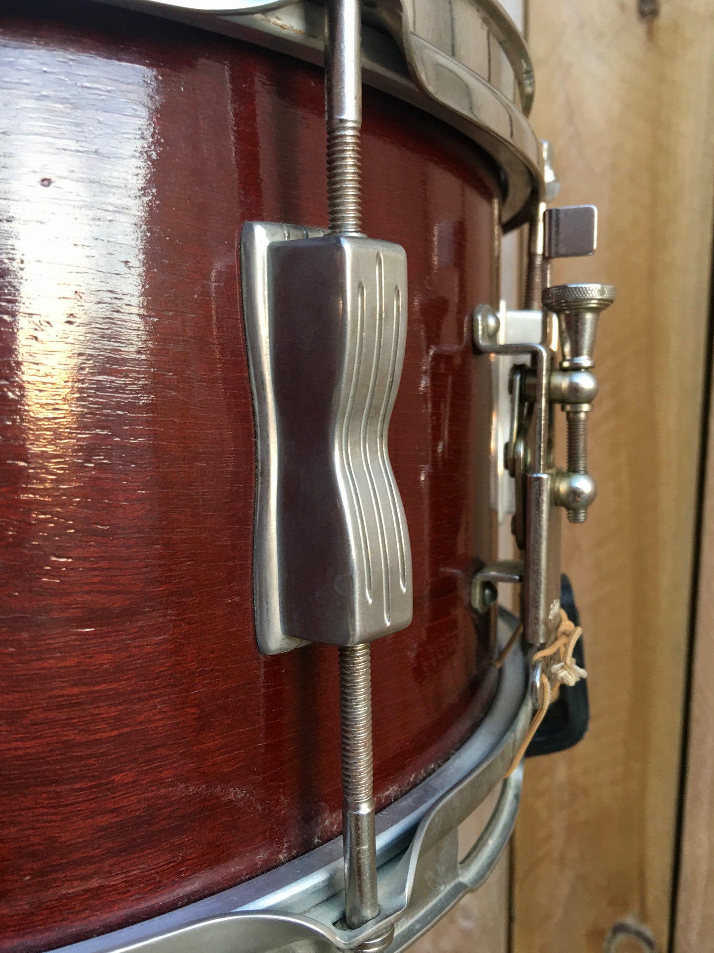 1963 Ludwig 6.5x14 Auditorium Snare Drum Mahogany W/ COB Hoops