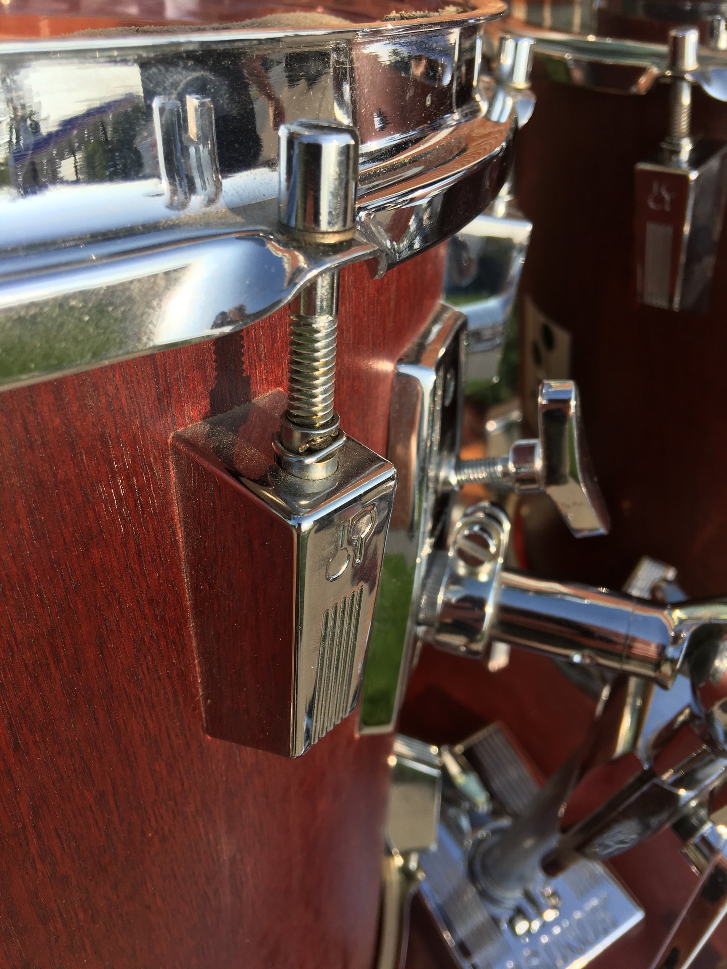 1980s Sonor Phonic Plus 4pc 9 Ply Beachwood Drum Set Red Mahogany 22/13/14/16