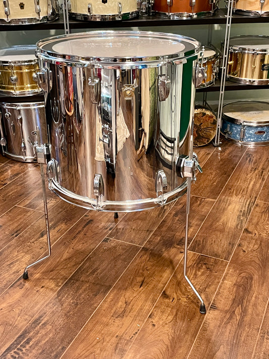 Ludwig 16x18 Floor Tom Drum Chrome Over Wood Maple Monroe Badge