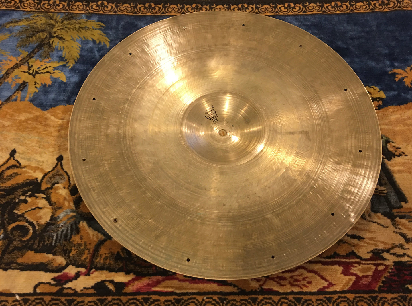 18" Zildjian A 1950s Large Stamp Crash Ride Cymbal w/ Rivets 1554g #556 *Sound File*