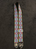 Vintage Ace Purple/Blue Diamond Guitar Strap Hippie Bobby Lee Style
