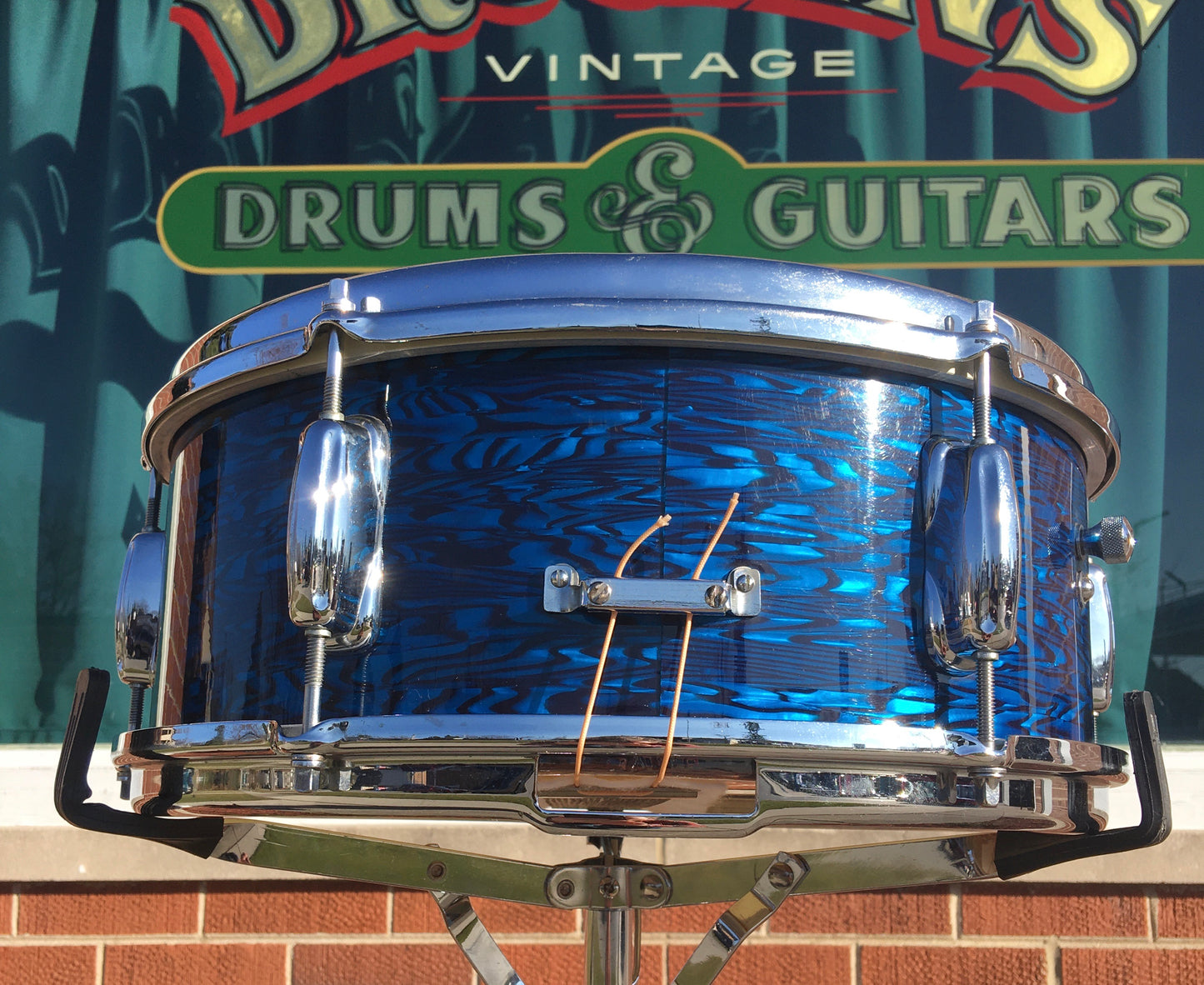 1964 Slingerland 5.5x14 Deluxe Student Model Snare Drum Blue Agate