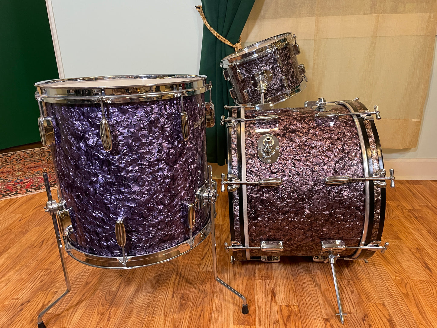 1959 Rogers Holiday Drum Set Purple Diamond Pearl 20/12/16/5x14